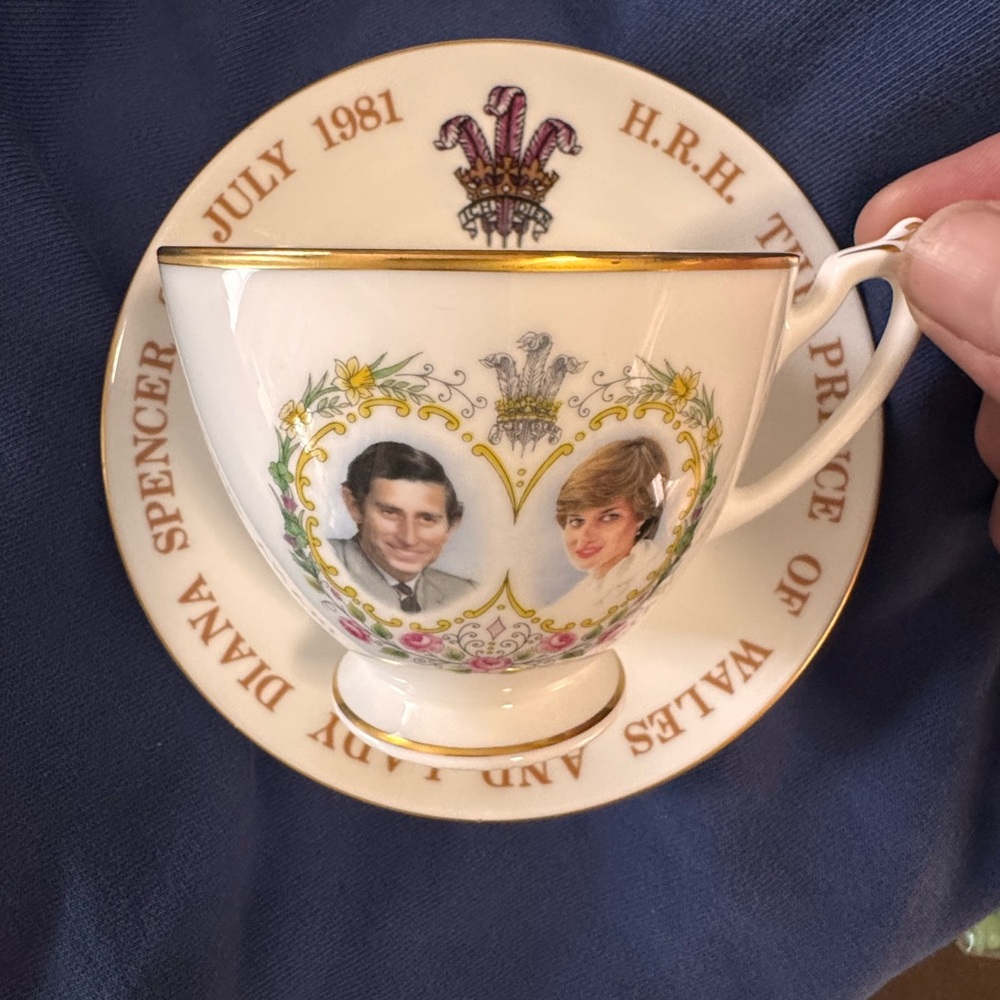 Commemorative Royal Wedding Teacup with Gold Trim